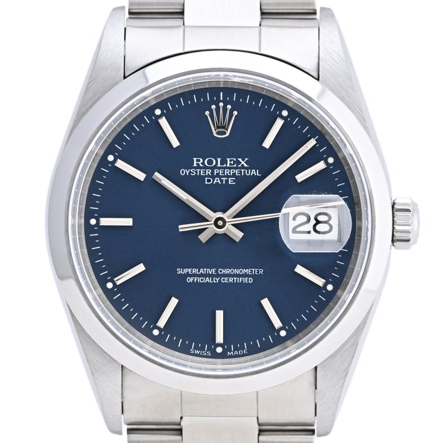 ロレックス ROLEX オイスターパーペチュアル デイト 15200 腕時計 SS 自動巻き ブルー ボーイズ 中古  ラッピング可｜kaipre
