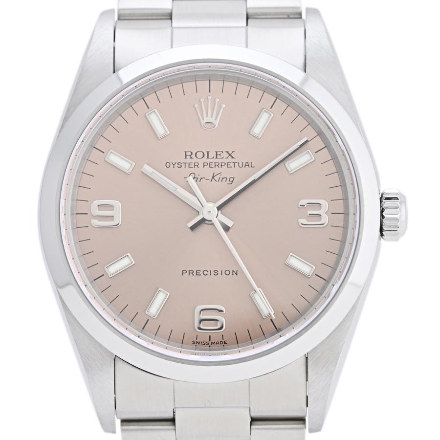 ロレックス ROLEX エアキング 14000 腕時計 SS 自動巻き ピンク ボーイズ 中古  ラッピング可｜kaipre